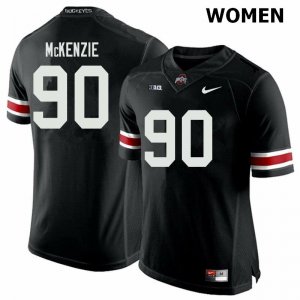 Women's Ohio State Buckeyes #90 Jaden McKenzie Black Nike NCAA College Football Jersey Restock QCH0644RM